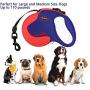 QiMH Retractable Dog Leash, 360° Tangle-Free Heavy Duty 16ft Reflective Walking Dog Leash Ribbon with Anti-Slip Handle for Medium and Large Dogs Up to 110lbs, One-Handed Brake, Pause and Lock