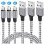iPhone Charger, TAKAGI Lightning Cable 3PACK 6Ft Nylon Braided USB Charging Cable High Speed Data Sync Transfer Cord Compatible with iPhone 11/11 Pro Max/XS MAX/XR/XS/X/8/7/Plus/6S/iPad(Silver Gray)