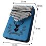 Kalimba Thumb Piano 17 Keys, Portable Mbira Finger Piano Gifts for Kids and Adults Beginners, with Study Instruction and Carry Bag, Easy to Learn Portable Musical Instrument, Wood Finger Piano Blue