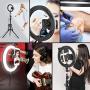 Yesker 10” Ring Light with 51 Inch Floor and Desktop Tripod Stand LED Ringlight 3 Light Modes 10 Brightness Level Phone Holder Selife Remote for Streaming Makeup Photography Zoom Wed Conferencing