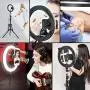 Yesker 10” Ring Light with 51 Inch Floor and Desktop Tripod Stand LED Ringlight 3 Light Modes 10 Brightness Level Phone Holder Selife Remote for Streaming Makeup Photography Zoom Wed Conferencing