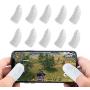 Newseego Mobile Game Finger Sleeve [10 Pack], Touch Screen Finger Sleeve Breathable Anti-Sweat Sensitive Shoot and Aim Keys for Rules of Survival/Knives Out for Android & iOS (White)