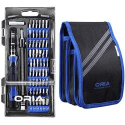 ORIA Precision Screwdriver Set, 80 in 1 with 56 Bits Screwdriver Kit, Magnetic Repair Tool Kit with Portable Bag, Magnetic Parts Tray for Smartphone, Computer, Tablet, Blue