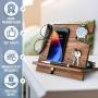 BarvA Wood Dock-ing Station Cell-Phone Smart-Watch Holder Men Charging Accessory Night-Stand Father Mobile Gadget Organizer Desk-top Dresser Storage Valet Anniversary Adult Birth-Day Graduation Gift