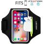 Running Armband with Airpods Bag Cell Phone Armband for iPhone 11/11 Pro/XR/XS/8/7, Water Resistant Sports Phone Holder Case with Touchscreen & Zipper Slot Car Key Holder for 6.5 inches Phone (Black)