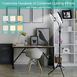 iMartine LED Ring Light 8" with Tripod Stand and Phone Holder, Professional 2 Makeup Selfie Light Rings for Photography YouTube Video Vlog, [6 Lighting Modes] [360° Flexible Goose Neck] [2700K-6000K]