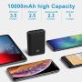 10000mah External Cell Phone Charger, Phone Battery Charger Portable 15W (5V3A Max) USB C Power Bank Compatible with iPhone 6/7/8/Xs Max/XS/XR and Other Smart Devices