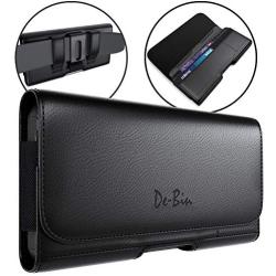 De-Bin Galaxy S20+ Plus Holster, Note 8 9 10+ Plus Belt Case with Clip Cell Phone Pouch Belt Holder for Samsung Galaxy S20+ Plus, Note 8/9/10+ Plus Built-in ID Card Holder (Fits Phone w/Other Case on)