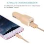 Tranesca Compatible 4.8A/24W Dual USB Port Car Charger for iPhone X 8 7 6S 6 Plus, 5 SE 5S 5 5C, Samsung Galaxy S9 S8 S7 S6 Edge, Note 8 4, LG G6 G5 V10 V20, HTC,Nexus, iPad Pro and More-Gold