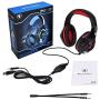 Beexcellent GM-1 Over-Ear Wired 3.5mm Pro Gaming Headset Surround Sound Gaming Headphone with LED Effect and Microphone for PC, Laptop, Tablet, PS4, Xbox, Cell Phone (Red)