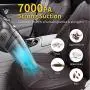 Car Vacuum, E COASTAL 12V 120W 7000PA Corded Wet Dry Hand Vacuum, Cigarette Lighter Portable Handheld Strong Suction Vacuums Cleaner Auto Dust Buster for Car Keyboard Cleaning Kit, Black