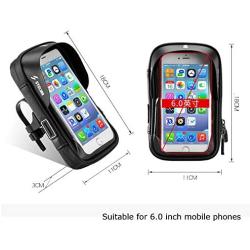 6.0 inch Bicycle Mobile Phone Bag, Touch Screen Waterproof Bag Riding Bag Navigation Bag Bicycle Accessories, Equipped with Quick Release Rotating Bracket