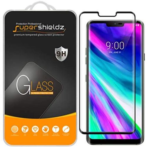 (2 Pack) Supershieldz for LG G8 ThinQ Tempered Glass Screen Protector, (Full Cover) (3D Curved Glass) Anti Scratch, Bubble Free (Black)