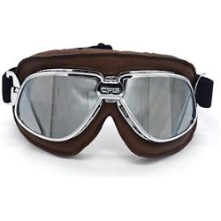 evomosa Motorcycle Goggles Vintage Pilot Style Cruiser Scooter Goggle Outdoor Sand Goggles Bike Racer Cruiser Touring Eyewear