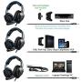 Stereo Gaming Headset PS4 Xbox One S, SADES SA920PLUS Noise Cancelling Over Ear Headphones with Mic, Bass, Soft Memory Earmuffs for PC Laptop Mac Nintendo Switch Games Mobile(Black Blue)