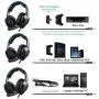 Stereo Gaming Headset PS4 Xbox One S, SADES SA920PLUS Noise Cancelling Over Ear Headphones with Mic, Bass, Soft Memory Earmuffs for PC Laptop Mac Nintendo Switch Games Mobile(Black Blue)