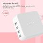 Multi-USB Wall Charger by Playa (4-Port Wall Charger Compatible w/iPhone 11, XS, XR, X, iPad, AirPods / S20, Note10 / Pixel 4, More) Phone Charger