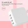 Multi-USB Wall Charger by Playa (4-Port Wall Charger Compatible w/iPhone 11, XS, XR, X, iPad, AirPods / S20, Note10 / Pixel 4, More) Phone Charger