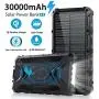 Solar Power Bank 30000mAh, Solar Charger, Qi Wireless Charger, Outputs 5V/3A High-Speed & 2 Inputs Huge Capacity Phone Charger for Smartphones, IP66 Rating, Strong Light LED Flashlights Solar Power Bank 30000mAh, Solar Charger, Qi Wireless Charger, Outputs 5V/3A High-Speed & 2 Inputs Huge Capacity Phone Charger for Smartphones, IP66 Rating, Strong Light LED Flashlights