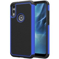 Dahkoiz Case for Motorola Moto E 2020 Case, Sturdy Durable Armor Defender Cover Dual Layer Hybrid Protective Phone Case for Motorola Moto E 2020, Blue