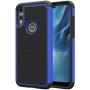 Dahkoiz Case for Motorola Moto E 2020 Case, Sturdy Durable Armor Defender Cover Dual Layer Hybrid Protective Phone Case for Motorola Moto E 2020, Blue
