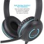 Cyber Acoustics 3.5mm Stereo Headset with Headphones and Noise Cancelling Microphone for PCs, Tablets, and Cell Phones in The Office, Classroom or Home (AC-5002A)