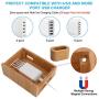 Bamboo Charging Station Organizer for Multiple Devices, Desktop Docking Stations Holder for Cell Phone, Tablet, iWatch, Airpod Charge Stand (Included Watch & Airpod Stand, 5 Cable) (➤No USB Charger)