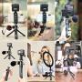U-Vlog Mini Camera Tripod Stand,Upgraded Extendable Selfie Stick Tripod with Dual Cold Shoe and 1/4 Inch Screw,Handle Grip for Gopro/DJI Osmo Action/Pocket/Sony/Canon/Nikon DSLR Camera