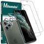 Milomdoi [4 Packs] 2 Pack Screen Protector +2 Pack Camera Lens Protector for iPhone 11 Pro, Tempered Glass Bubble-Free High Definition [Anti-Fingerprint] [Anti-Scratch] [Case Friendly]