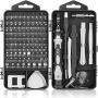 Hautton Mini Precision Screwdriver Set, 118 in 1 Magnetic Screwdriver Bit Kit, Multi-Function Stainless Steel Professional Repair Tool Kit for Phone, Laptop, PC, Glasses, Electronics, and More -Black