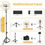 10.2 Selfie Ring Light with Tripod Stand & Phone Holder - Upgraded Dimmable Camera Ring Light with Mirror for TikTok/YouTube/Live Stream/Makeup/Photography Compatible with iPhone Android