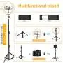 10.2 Selfie Ring Light with Tripod Stand & Phone Holder - Upgraded Dimmable Camera Ring Light with Mirror for TikTok/YouTube/Live Stream/Makeup/Photography Compatible with iPhone Android