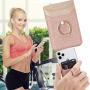 Phone Card Holder RFID Wallet Credit Adhesive Cell Case Stick-on Card Holder for Back of Phone for Most of Smartphones (iPhone/Android/Samsung Galaxy) Rosegold