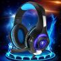 Cocar Gaming Headset, Bass Enhanced Headphone for Playstation PS4 PSP Xbox One Tablet iOS iPad Smartphone Free Adapter Cable for PC with Mic Noise Cancelling Black,  GM-1 Blue