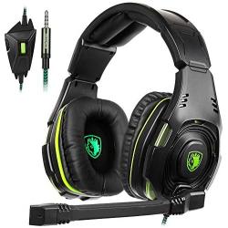 SADES SA-938 Multi-Platform Playstation 4Gaming Headset with Mic 3.5MM Jack in-LINE Volume Control Over-Ear Headphones for New PC/PS4/XboxOne/Smartphones