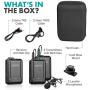 Movo WMX-1-DUO 2.4GHz Dual Wireless Lavalier Microphone System Compatible with DSLR Cameras, Camcorders, iPhone, Android Smartphones, and Tablets (200 ft Audio Range) - Great for Teaching Tutorials
