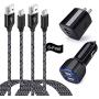 USB Type C Car Charger, Dual USB Wall Charger with 6FT USB C Cable Compatible for Samsung Galaxy A10E A01 A20 A21 A50 S20 A51 A70 A71 S10E LG Stylo 6
