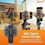 Zeadio Tripod Smartphone Mount, Cell Phone Holder Adapter, Selfie Stick Monopod Adjustable Clamp, Vertical and Horizontal Swivel Bracket, Fits for iPhone, Samsung, Huawei and All Phones