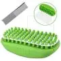 swelldom 2 Pack Dog Bath Brush & Dog Grooming Comb - Dog Deshedding Brush Gently Removes Loose Hair, Shampooing and Massaging Dogs, Cats for Short or Long Hair