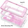 Anuck iPhone 6S Case, iPhone 6 Case, 3 in 1 Hybrid Heavy Duty Defender Case Sparkly Floating Liquid Glitter Protective Hard Shell Shockproof TPU Cover for Apple iPhone 6 /iPhone 6S 4.7" - Pink