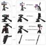 Phone Tripod, 51" Extendable Travel Lightweight Tripod Stand with Carrying Bag, Universal Tripod with Bluetooth Remote, Cell Phone Mount for iPhone Xs/Xs Max/Xr/X/8/8 Plus/Samsung/Android Phone,Camera