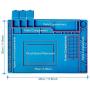 MMOBIEL Anti-Static Non-Slip Magnetic Silicone Repair Mat. Multi Work Station Soldering Mat (45 x 30 cm) 680g (Blue)