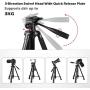 UBeesize 60-inch Camera Tripod, MT60 Aluminum Monopod Tripod Combo, Lightweight Professional Travel Video Camera Stand with Carry Bag for DSLR, SLR, Cell Phone