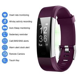 CBoner Fitness Trackers, Activity Tracker Pedometer Smart Watch with Heart Rate Monito for Kids Women and Men, Compatible with Android and iOS Smartphones-Purple