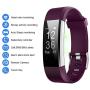 CBoner Fitness Trackers, Activity Tracker Pedometer Smart Watch with Heart Rate Monito for Kids Women and Men, Compatible with Android and iOS Smartphones-Purple