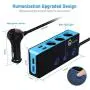 3-Socket Cigarette Lighter Quick Charge 3.0, Qidoe 120W 12V/24V Car Splitter and Three 2.4A USB Car Charger & LED Voltmeter Power Switch for GPS, Dash Cam, Sat Nav, Phone, iPad, Tablet (Blue) 3-Socket Cigarette Lighter Quick Charge 3.0, Qidoe 120W 12V/24V Car Splitter and Three 2.4A USB Car Charger & LED Voltmeter Power Switch for GPS, Dash Cam, Sat Nav, Phone, iPad, Tablet (Blue)