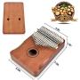 Kalimba Thumb Piano 17 Keys Portable Finger Piano Music Instrument Mahogany Solid Wood with Study Instruction Tune Hammer Stickers