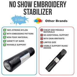 [15”x30 Yards] No Show Mesh Stabilizer for Embroidery (Black) Free Pen & Snip, Permanent No-Show Poly Mesh Backing for Machine Embroidery, Hand Sewing, Hoop and Stitch, Translucent Nylon Spun