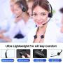 [Upgraded] Langsdom Bluetooth Headsets for Cell Phones, 24 Hrs Talk Time Wireless Headsets, CVC 8.0 Noise Cancelling On Ear Bluetooth Headphones with Microphone Charging Dock for PC iPhone Android