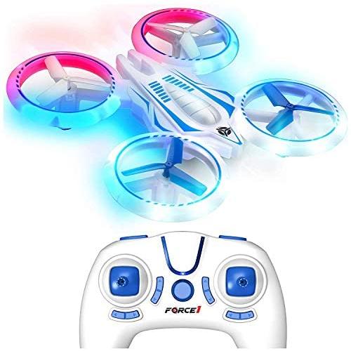 Force1 UFO 4000 LED Mini Drone for Kids - Remote Control Drone, Small RC Quadcopter for Beginners with 2 Drone Batteries